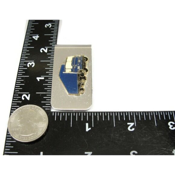 Vintage Stainless Semi Truck Money Clip Men Wallet ID Credit Card Holder - Picture 6 of 7